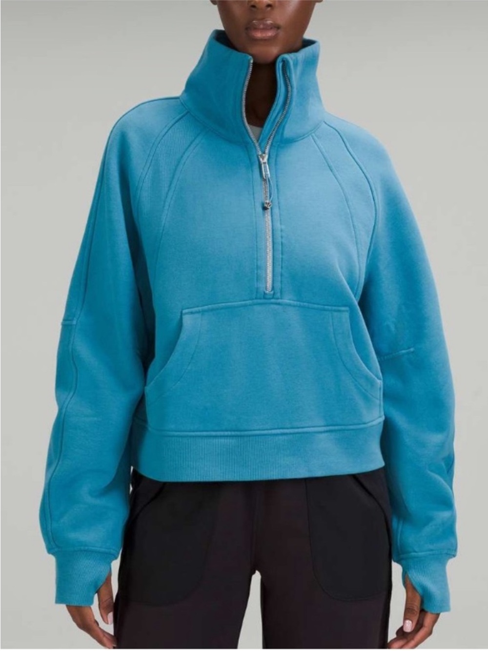 Lululemon Scuba sweatshirt Funnel Neck Half Zip Sweater Oceanic Blue S - Picture 8 of 12